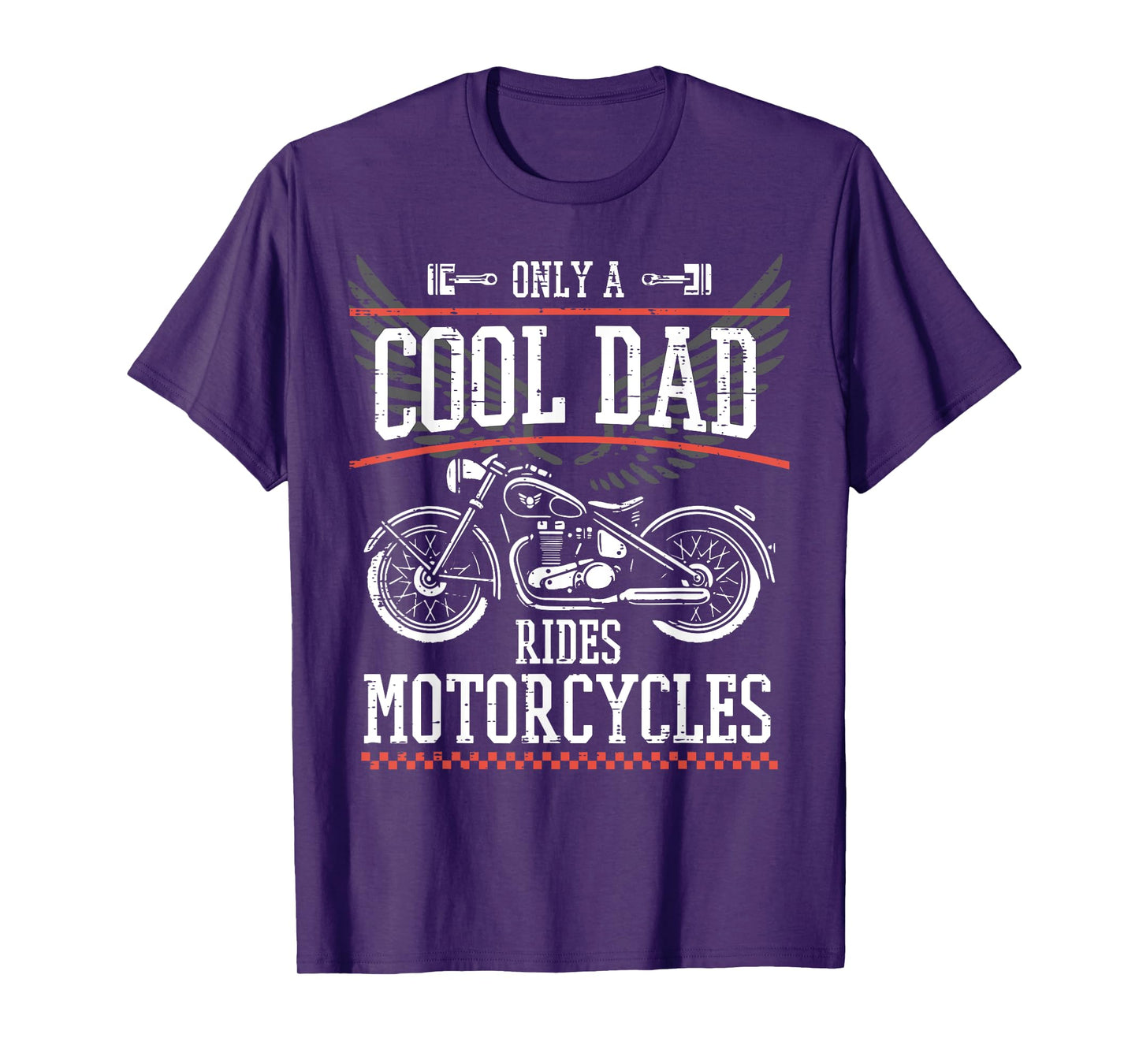 Fathers Day Cool Dad Rides Motorcycles Biker Daddy Papa Men T-Shirt