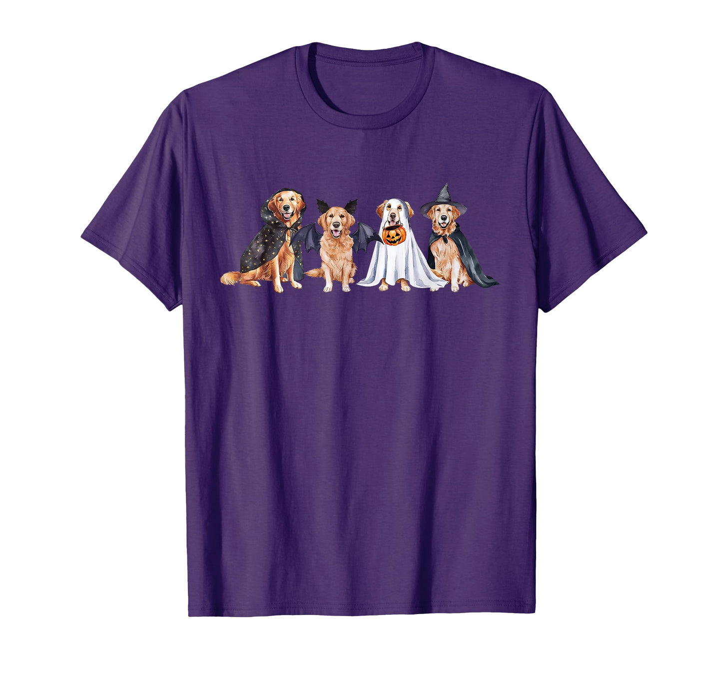 Golden Retriever Ghost Dog Halloween Golden Retriever Witch T-Shirt