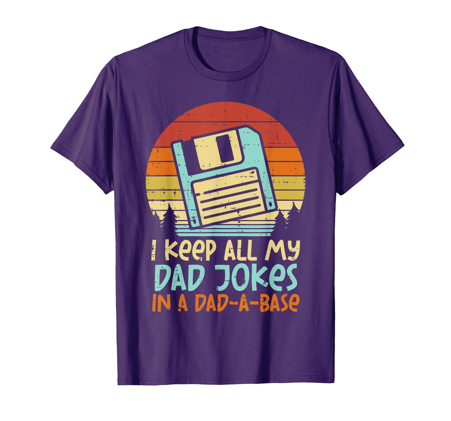 Keep Dad Jokes Dad-A-Base Floppy Disk Retro Fathers Day Men T-Shirt