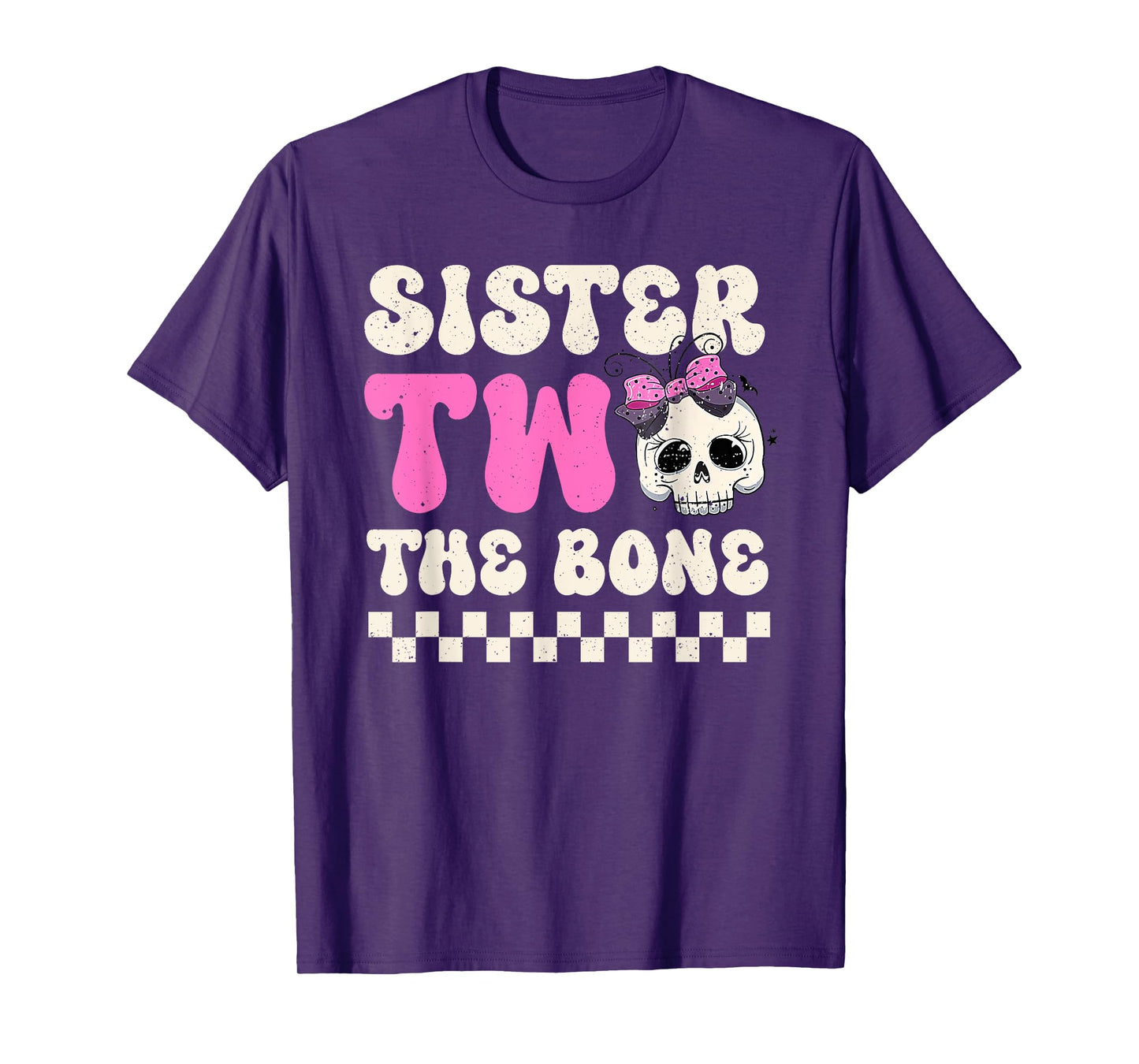 Sister Two The Bone Halloween 2nd Birthday Girl Family T-Shirt