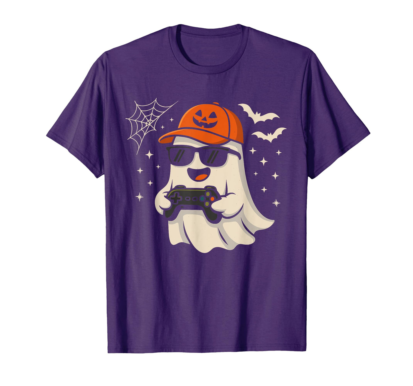 Halloween Ghost Gamer Funny Costume Gaming Men Boys Kids T-Shirt