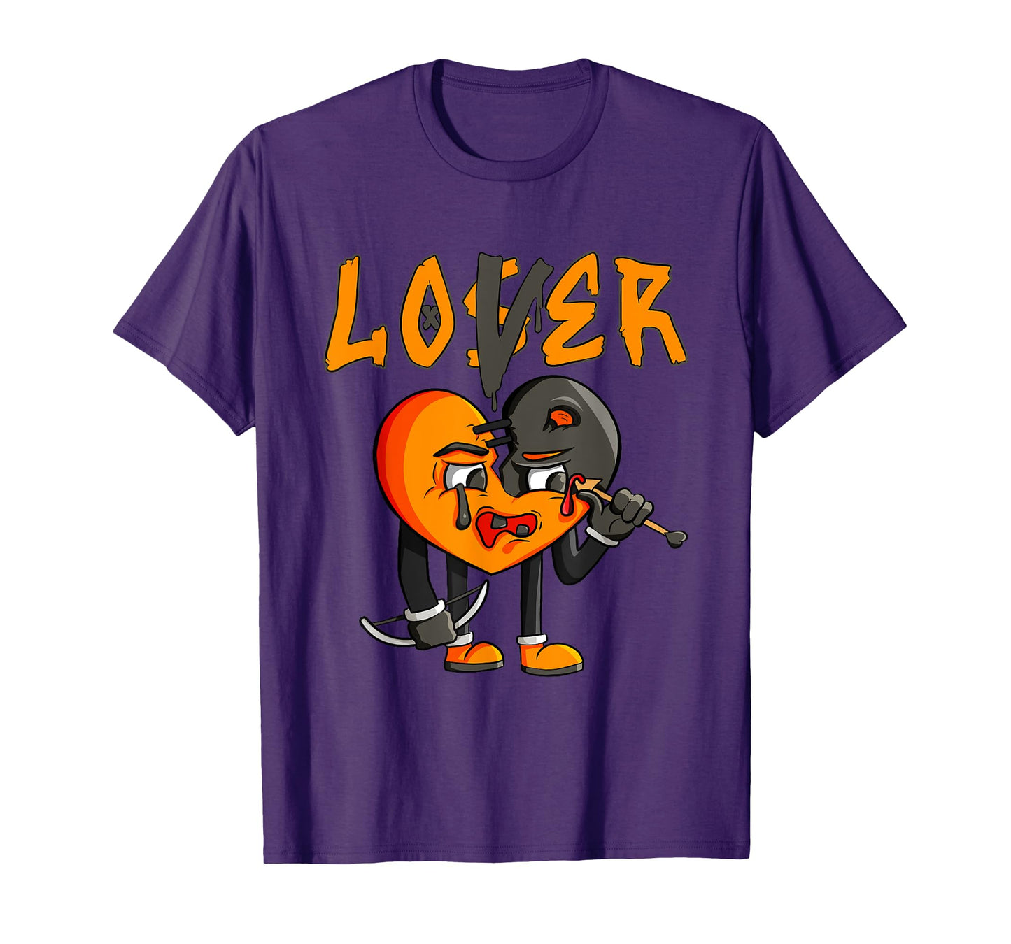 Graphic Orange For Men Women Matching Loser Lover Drip T-Shirt