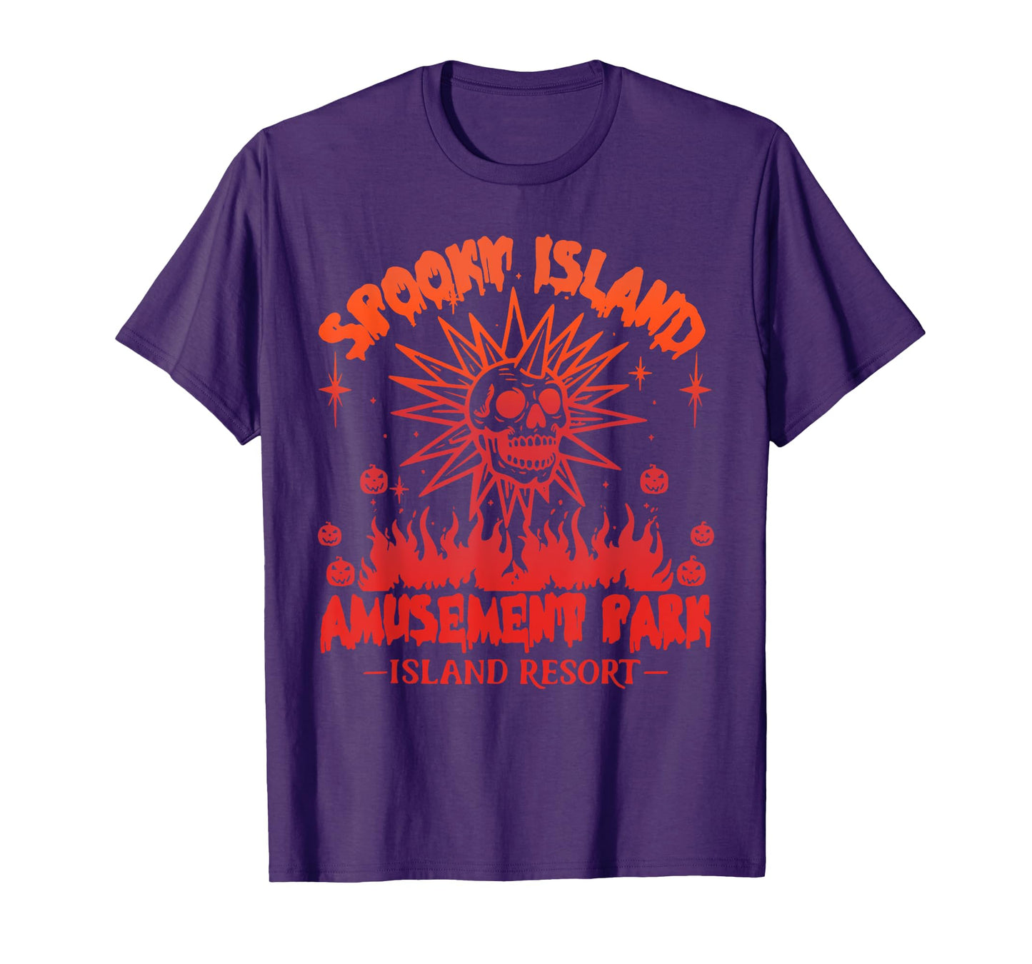 Funny Halloween Spooky Island Est 2002 Amusement Park Skull T-Shirt