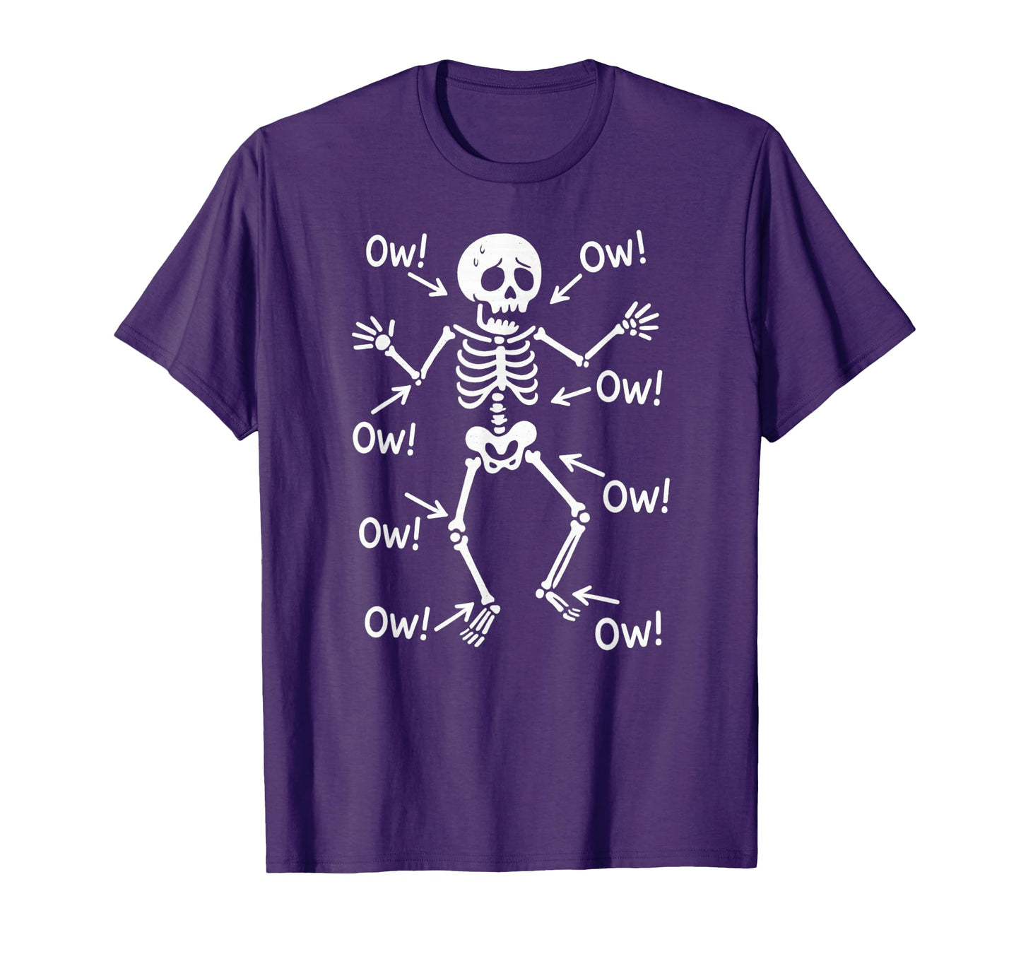 Ow Ow Ow Funny Skeleton Body Pain Cartoon Halloween Tee T-Shirt