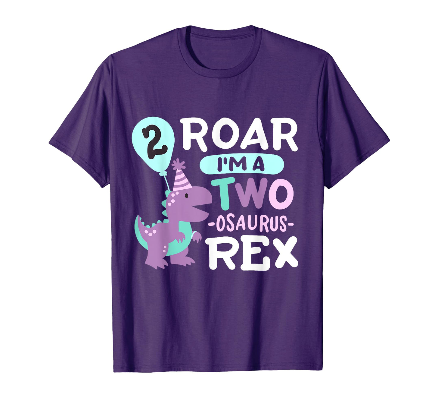2nd Birthday Dinosaur T Rex Two Osaurus 2 Years Old Kids T-Shirt