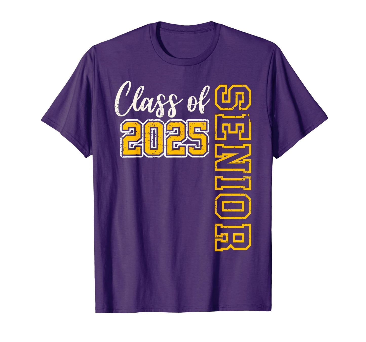 Class of 2025 Senior 25 High School Graduation Black Gold T-Shirt