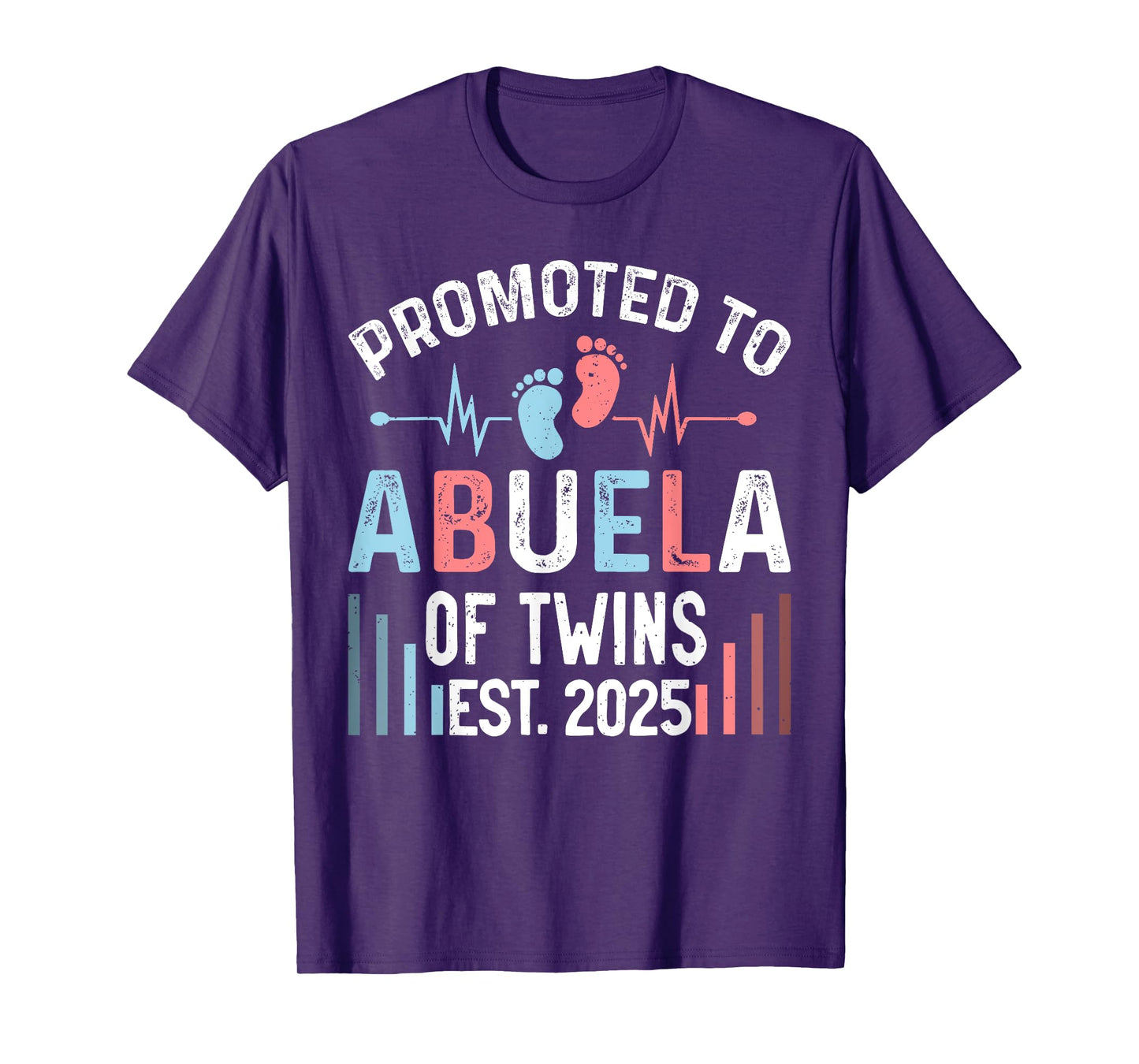 Promoted To Abuela Of Twins Est 2025 Twin Baby Shower T-Shirt