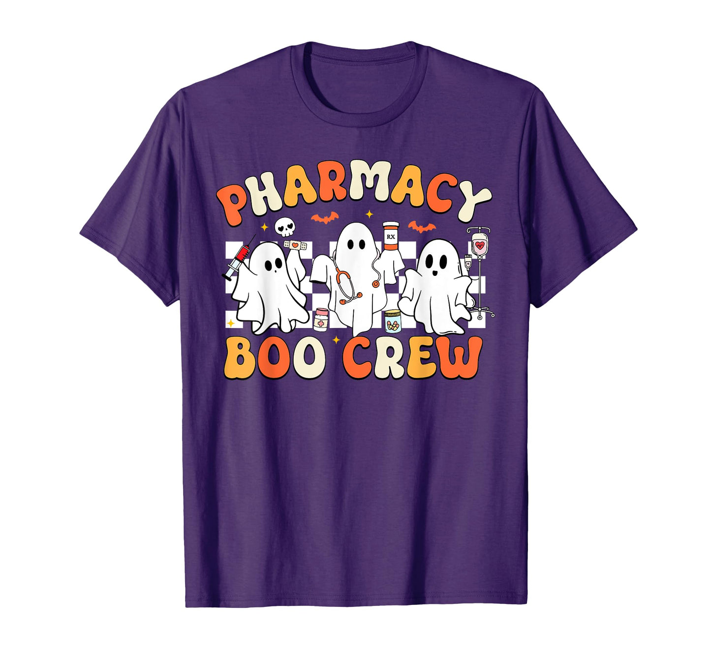 Retro Pharmacy Boo Crew Ghost Pharmacist Tech Halloween T-Shirt