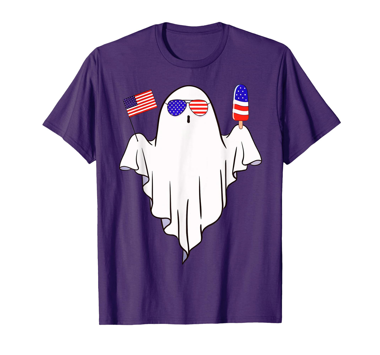 Funny Patriotic Ghost 4th Of July White Red And Boo T-Shirt