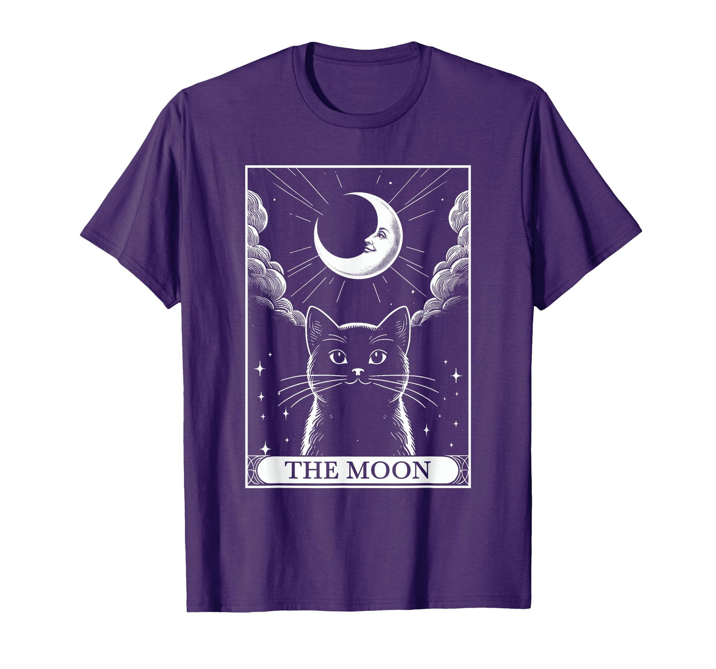 Tarot Card Vintage Crescent Moon Black Cat Mom Cat Lovers Men Women Kids T-Shirt