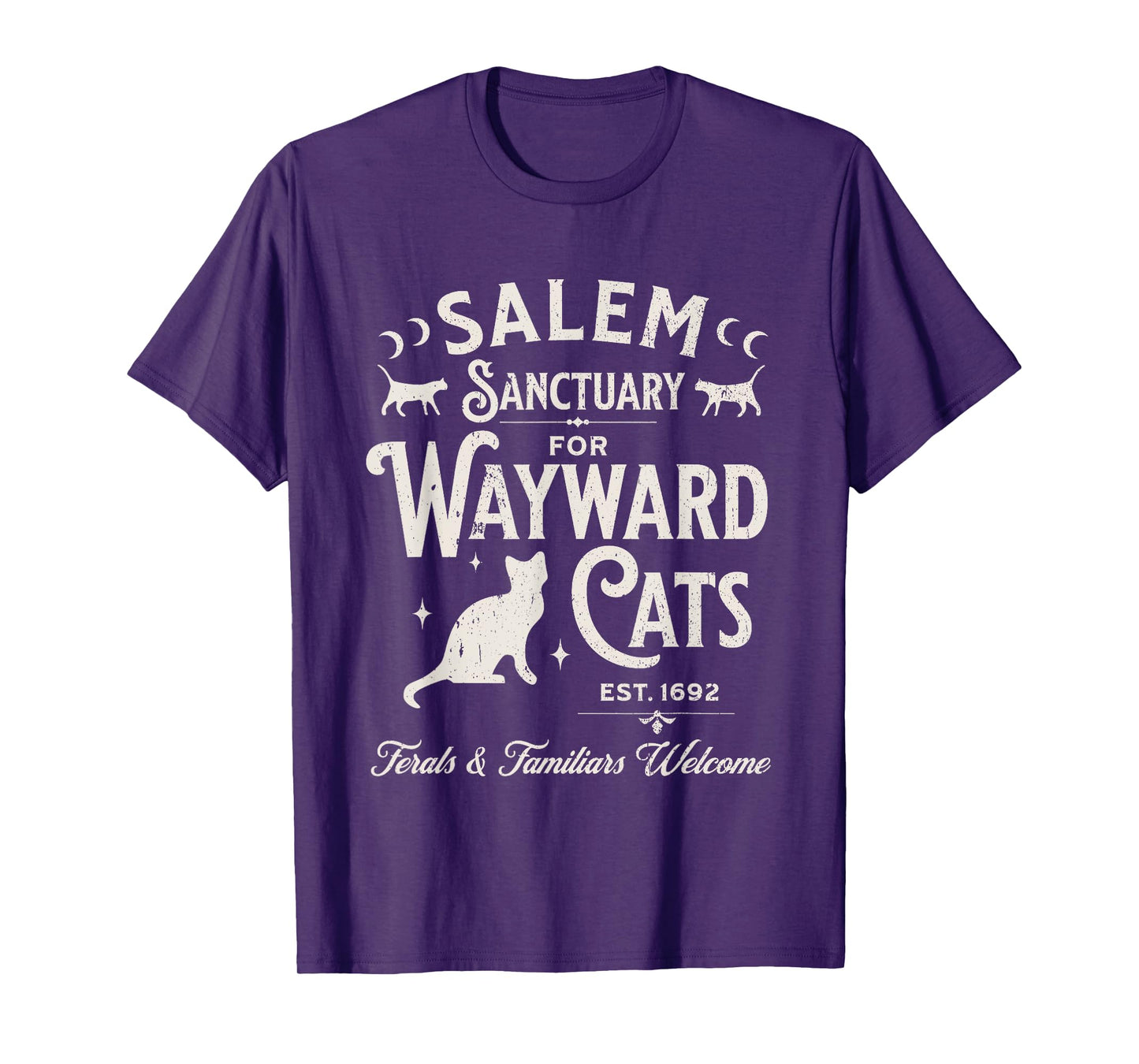 Funny Black Cats Witch Salem Sanctuary for Wayward Halloween T-Shirt