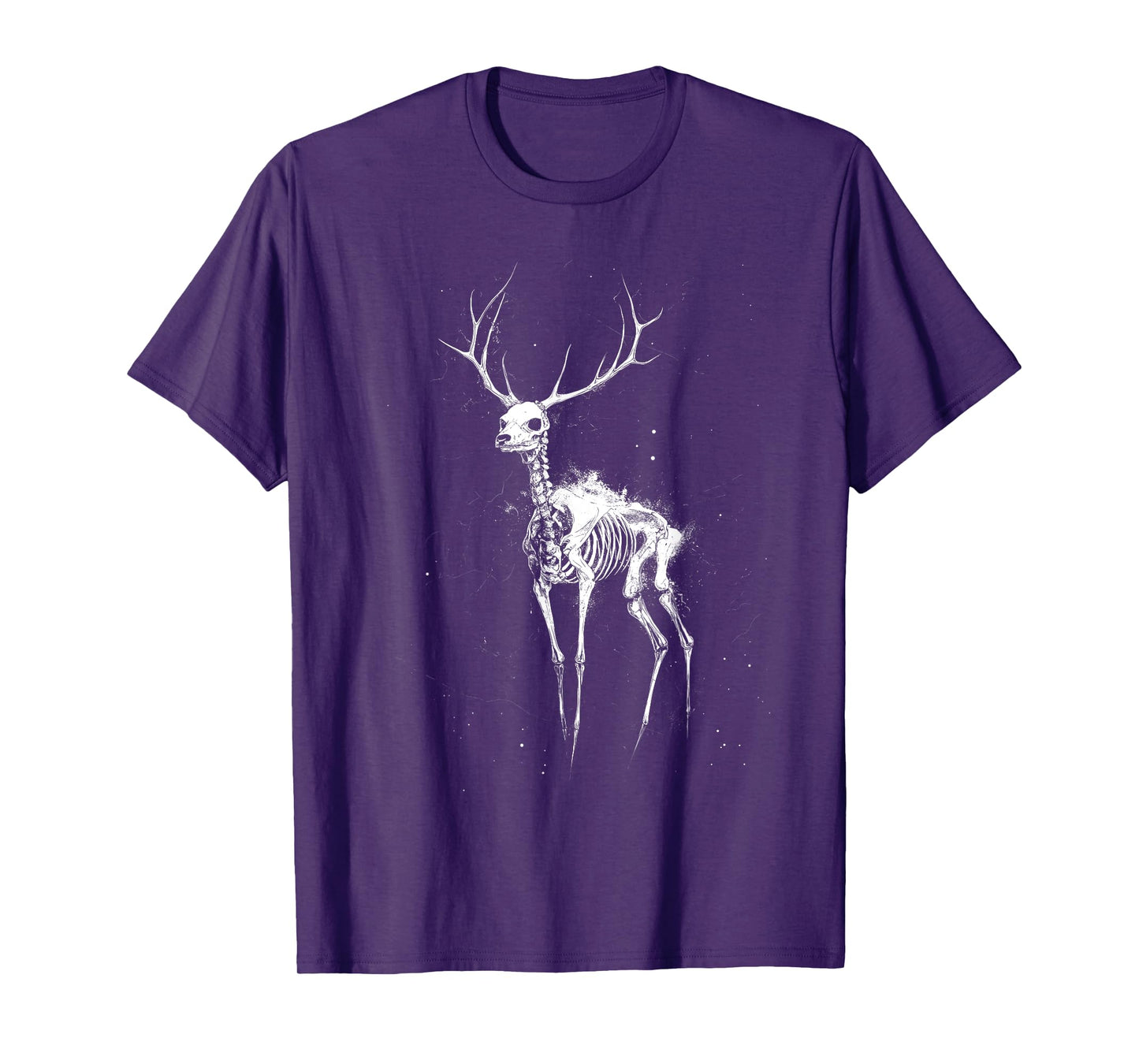 White Deer Skeleton Gothic Surreal Fantasy Graphic T-Shirt