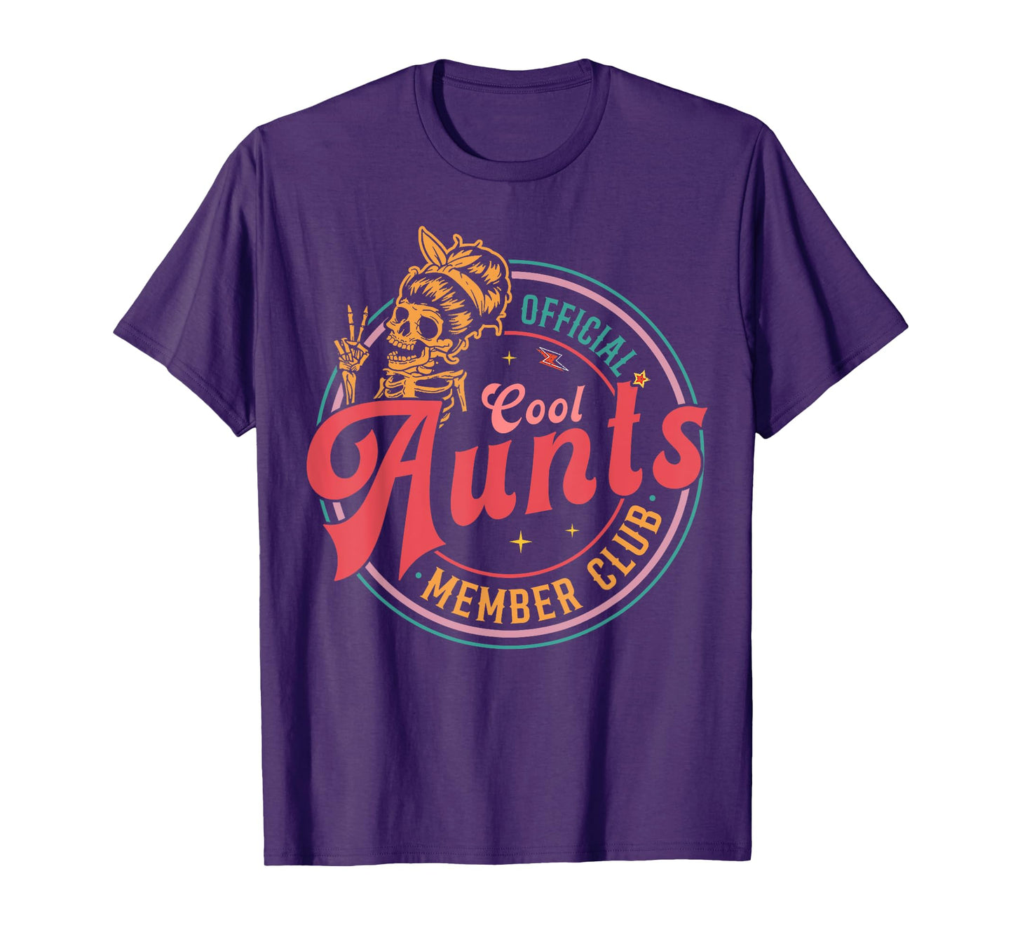 Mother's Day Official Member Cool Aunts Club Skull Halloween T-Shirt