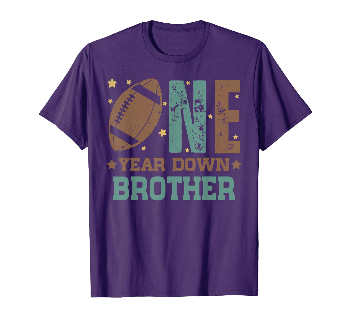 Brother of the 1 Year old Football 1st Year Down Birthday T-Shirt