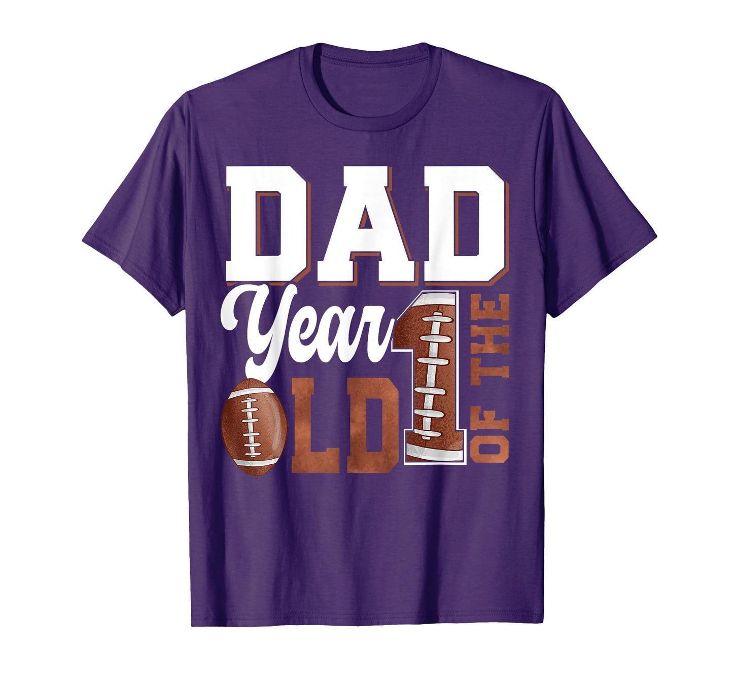 Dad of the 1 Year old Football 1st Year Down Birthday Party T-Shirt