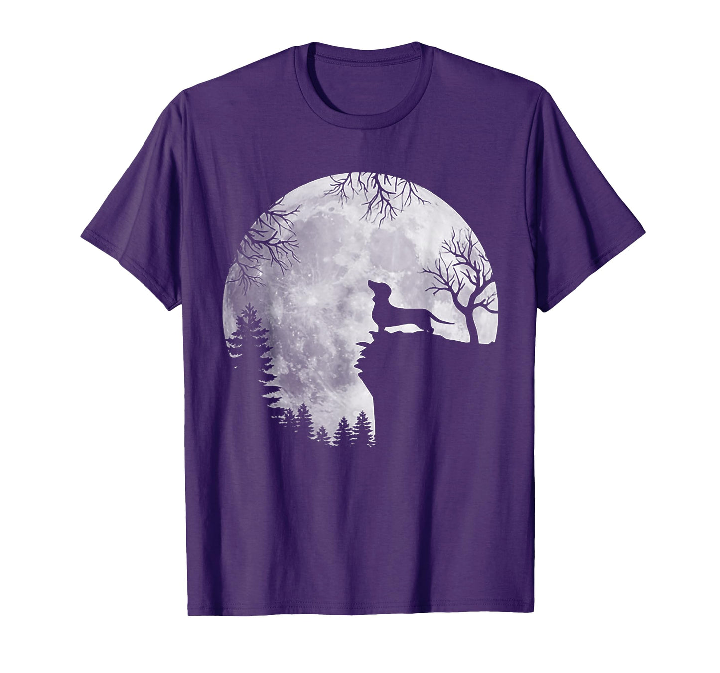 Funny Dachshund And Moon Halloween Dog Lover Costume T-Shirt