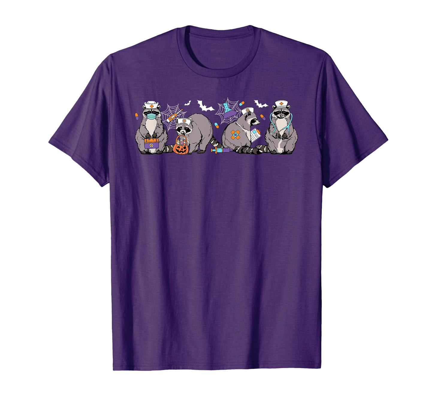 Cute Nurse Raccoon Halloween T-Shirt