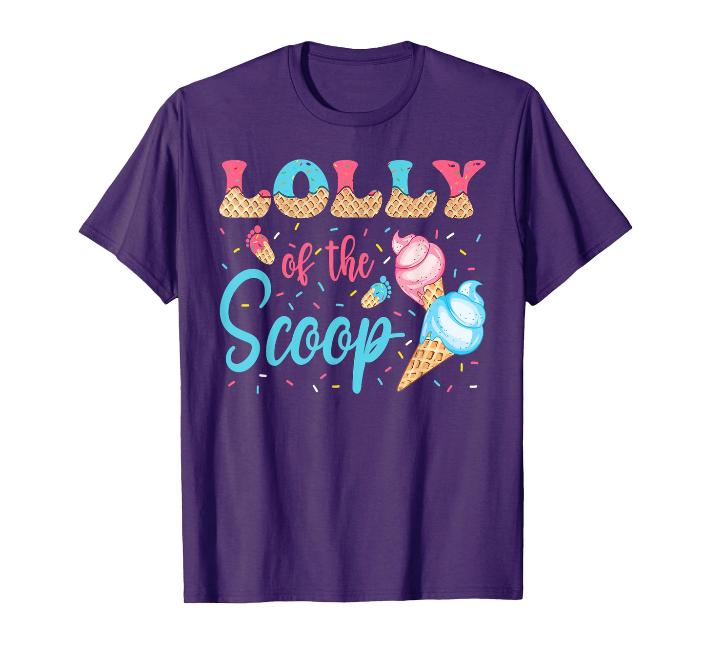 Lolly Of The Scoop Ice Cream Gender Reveal Baby Shower T-Shirt