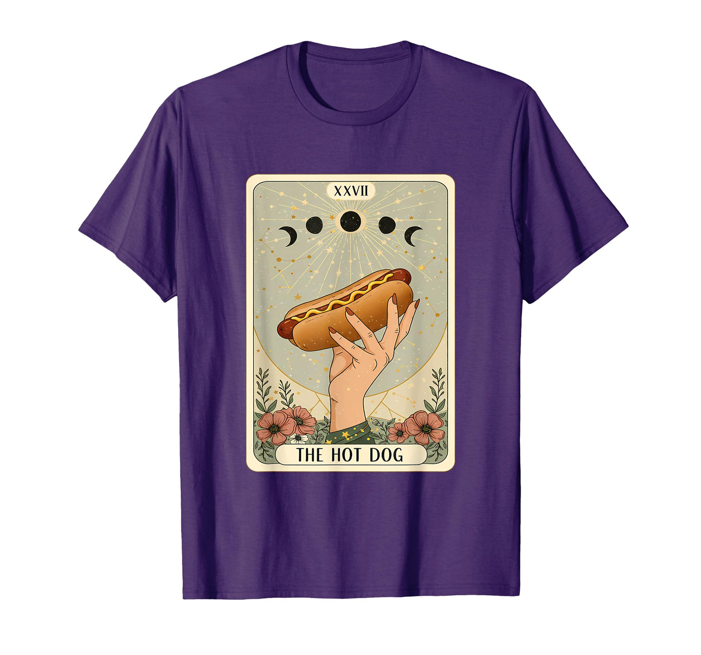 The Hot Dog Tarot Card Funny Mystic Food Humor Graphic T-Shirt for Men Women Kids