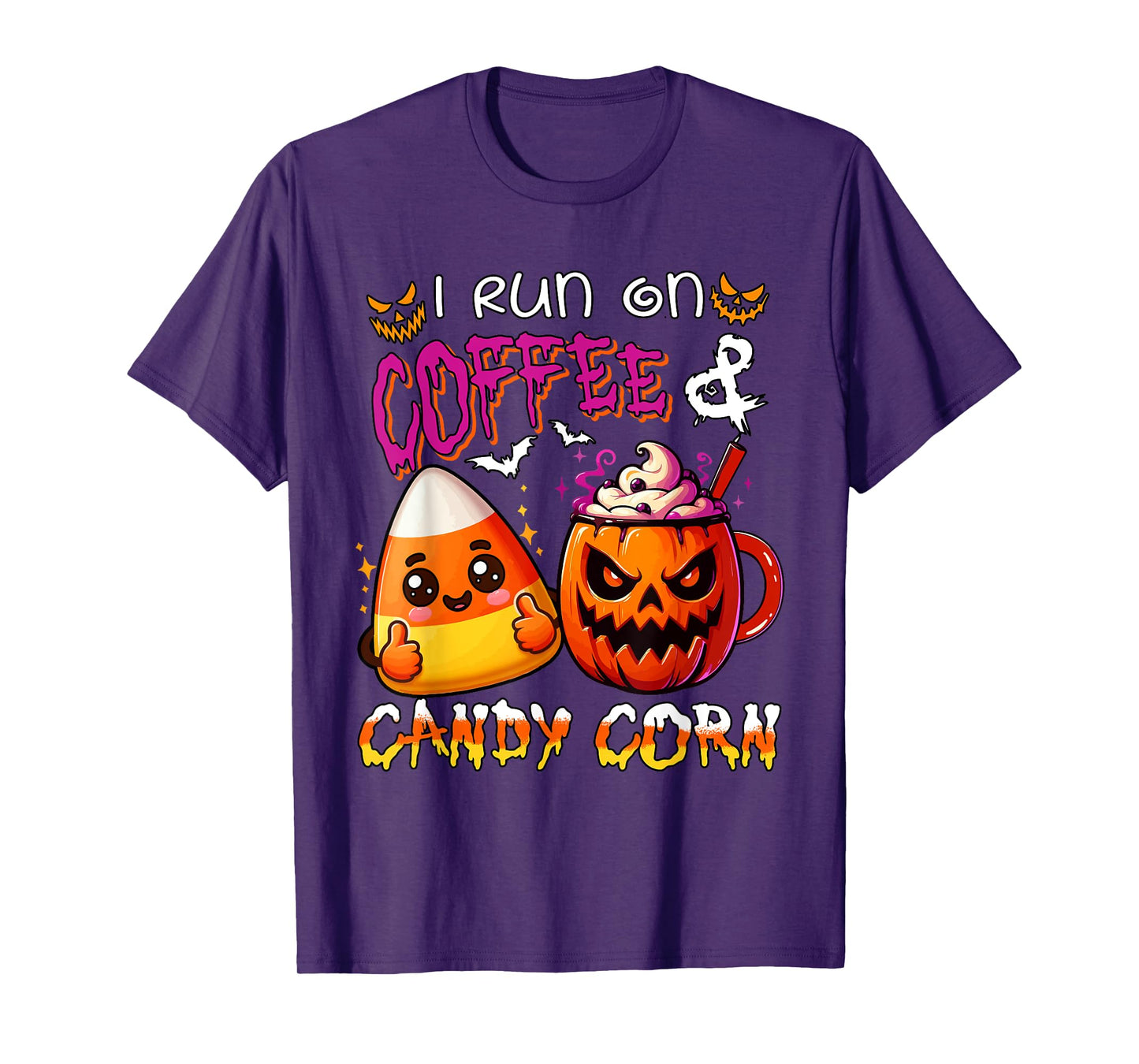 I Run On Candy Corn And Coffee Halloween Costume Food Lover T-Shirt