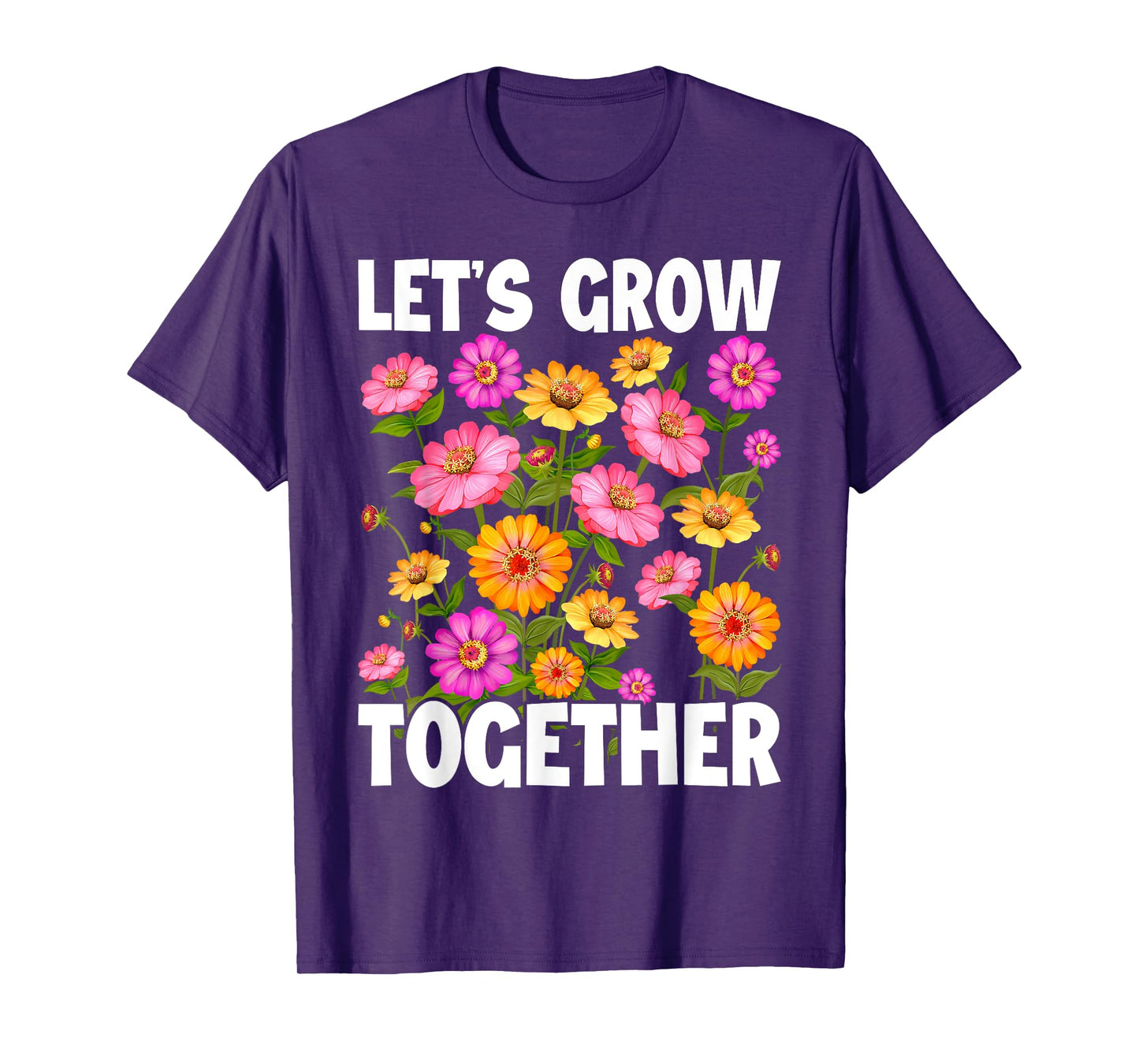 Wildflower Women Best Teacher Outfits Let's Grow Together T-Shirt