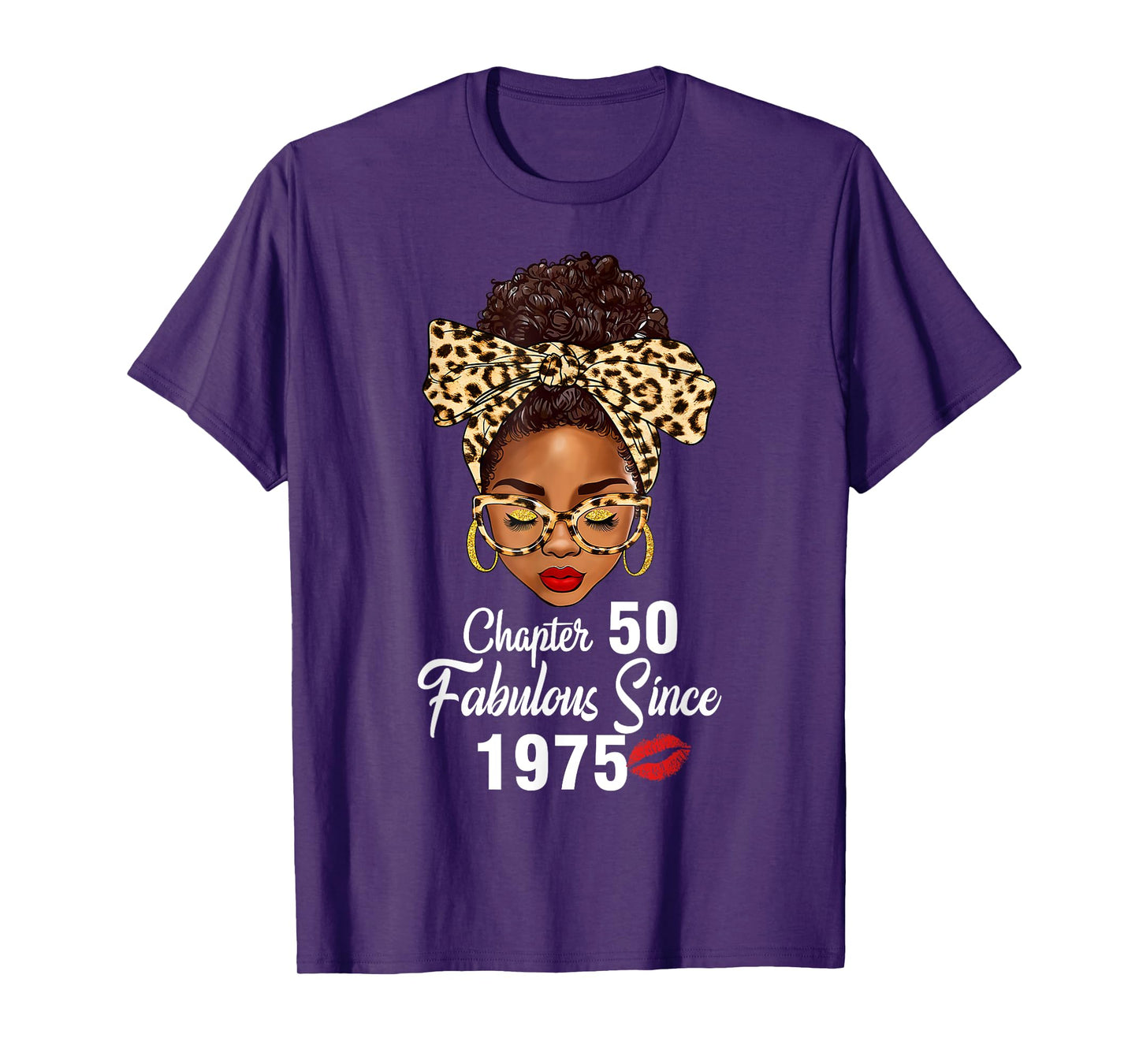 Chapter 50 Fabulous Since 1975 50th Birthday Women Leopard T-Shirt