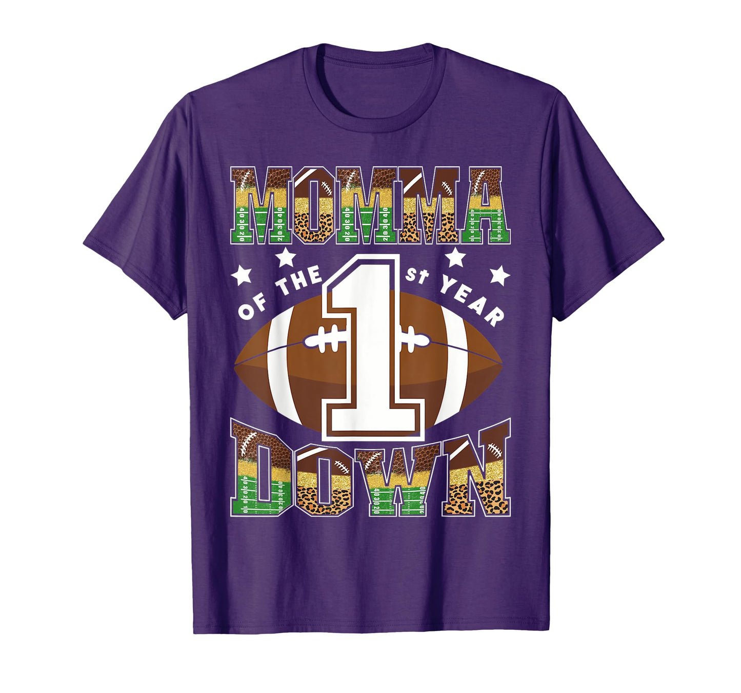 Momma Of The 1St Year Down Football First Birthday Boy T-Shirt