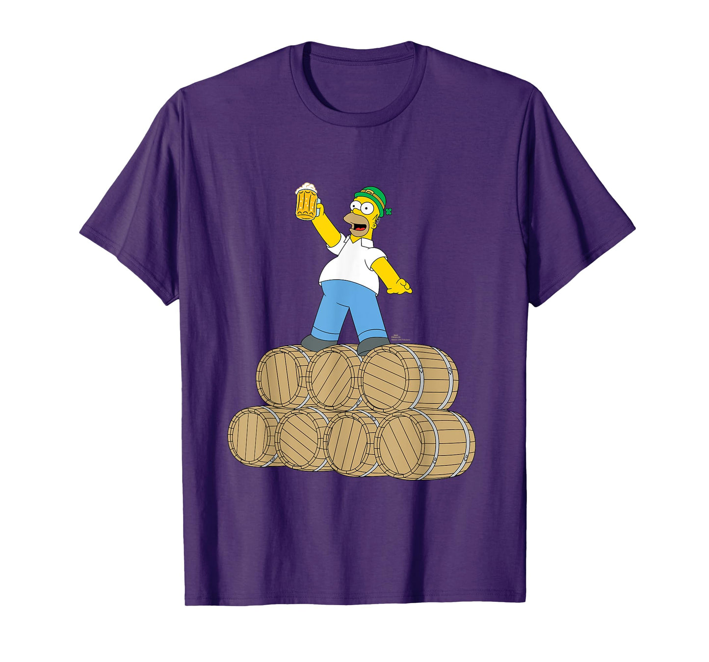 NEW The Simpsons St. Patrick's Day Homer Duff Beer Barrels T-Shirt