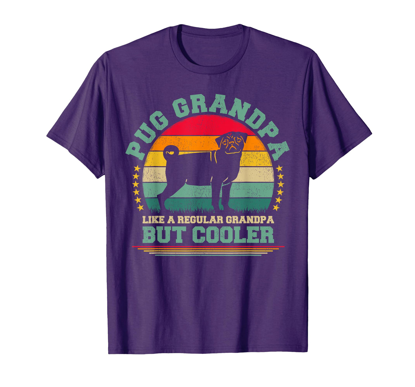 Pug Dog Lover Funny Vintage Pug Grandpa Father's Day T-Shirt