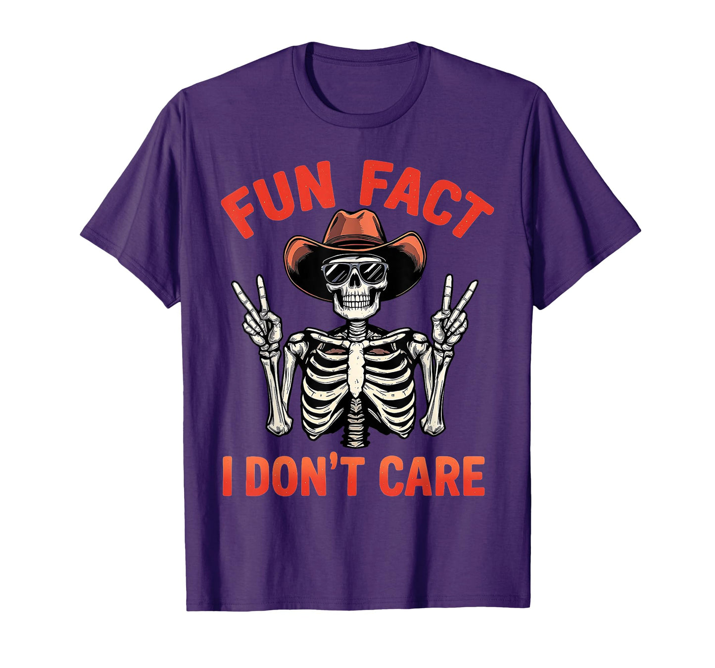 Fun Fact I Don’t Care Retro Skeleton with Sunglasses T-Shirt