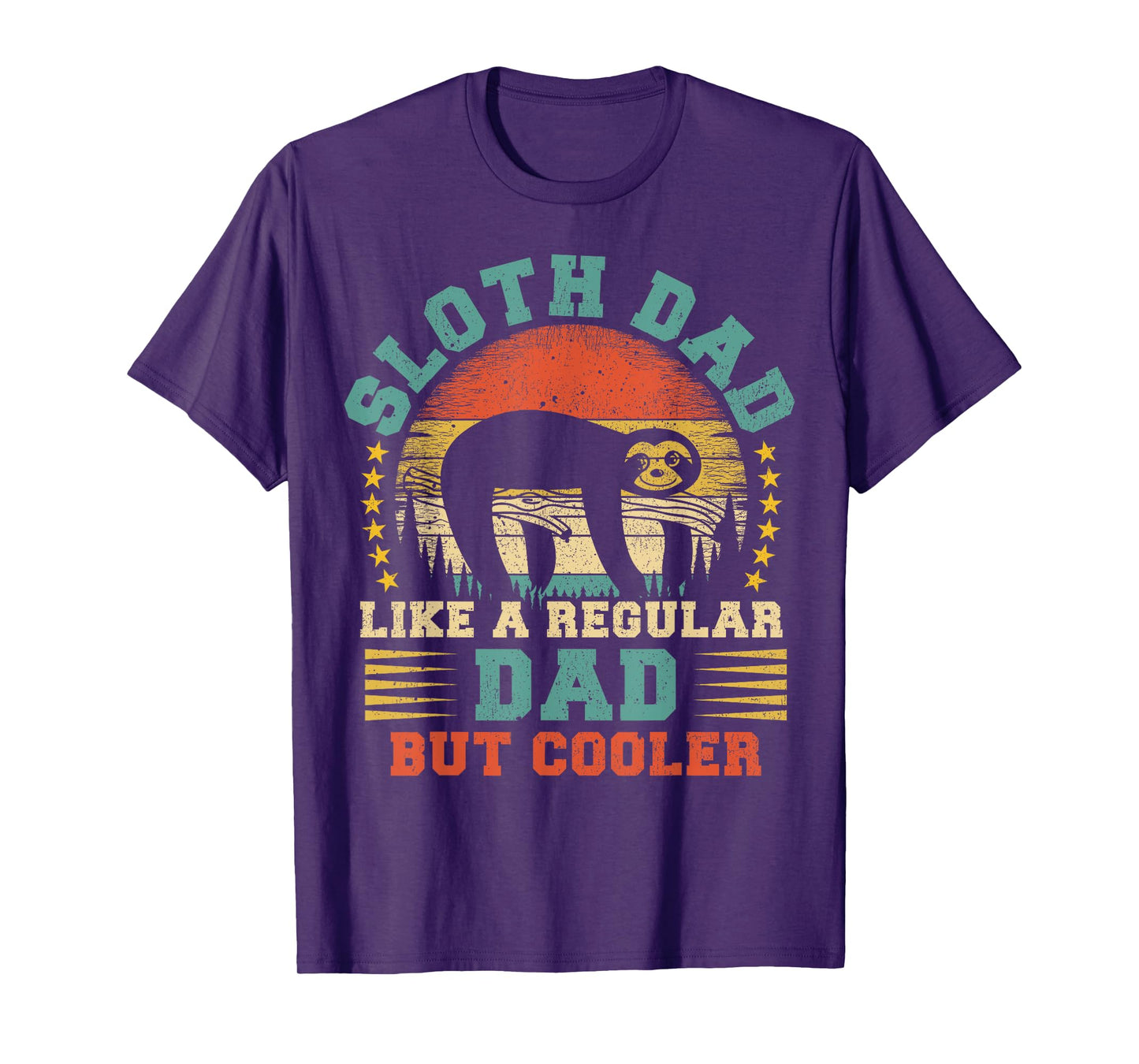 Vintage Sloth Dad Like A Regular Dad Sloth Father's Day T-Shirt
