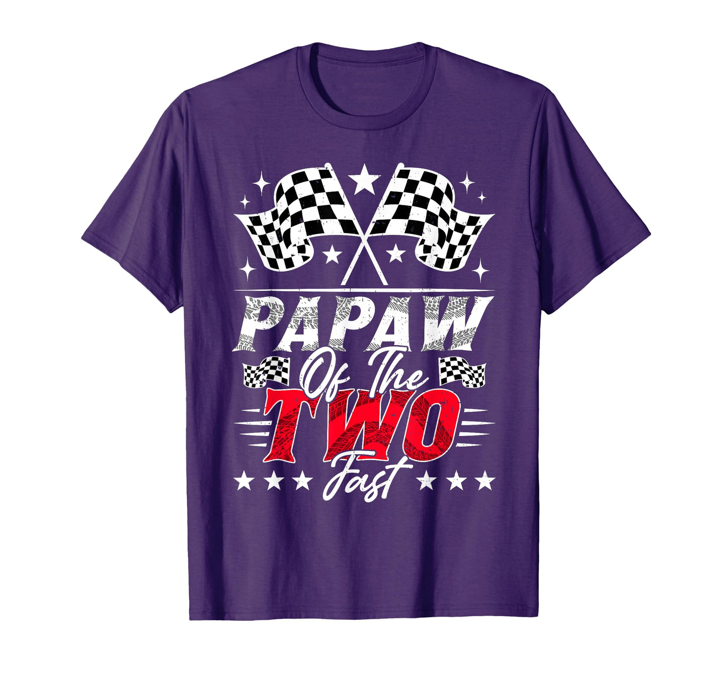 Papaw Of The Two Fast Second Birthday Racing Car Family T-Shirt
