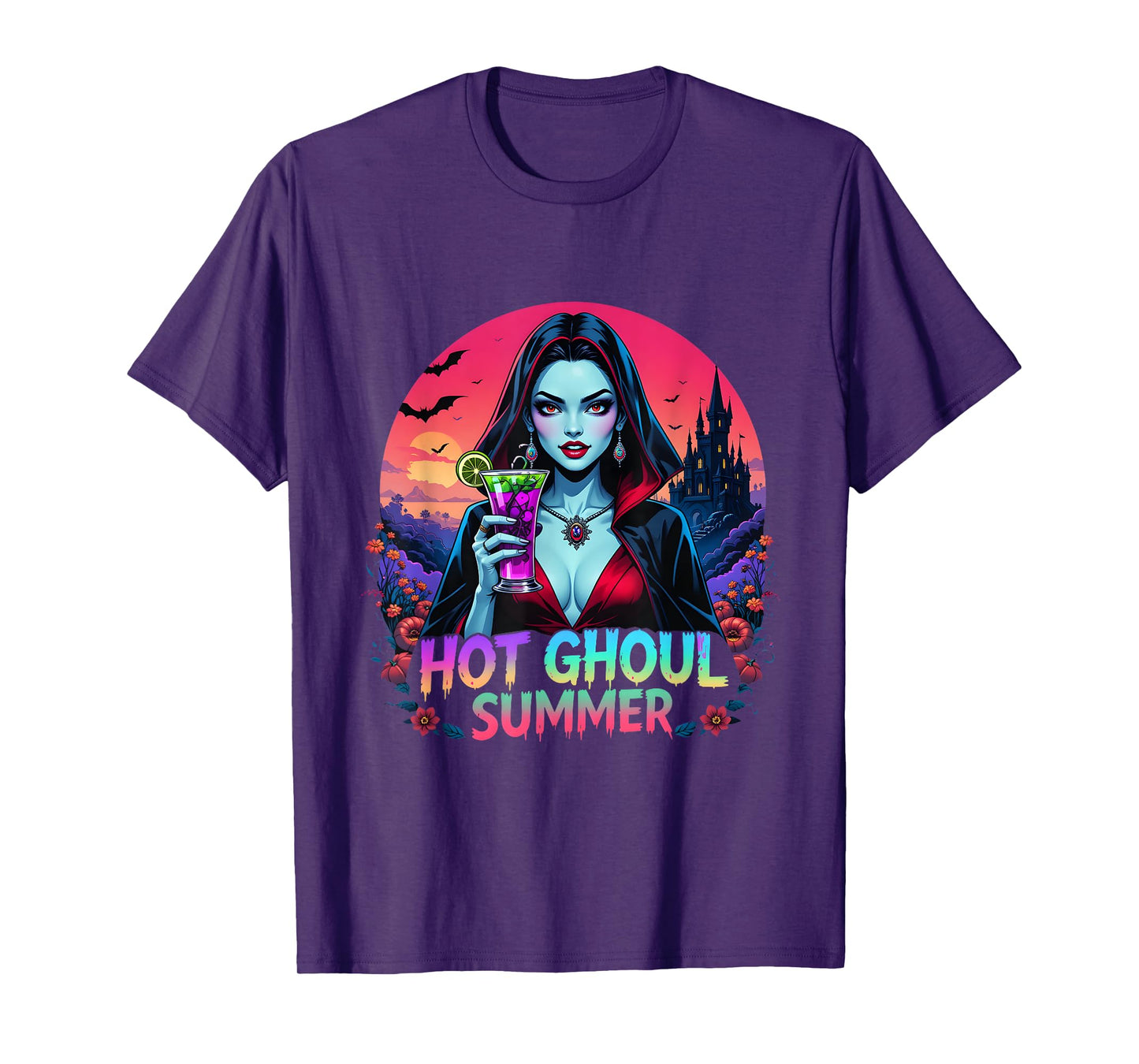 Summerween Vibes Ice Cream Funny HOT GHOUL SUMMER T-Shirt