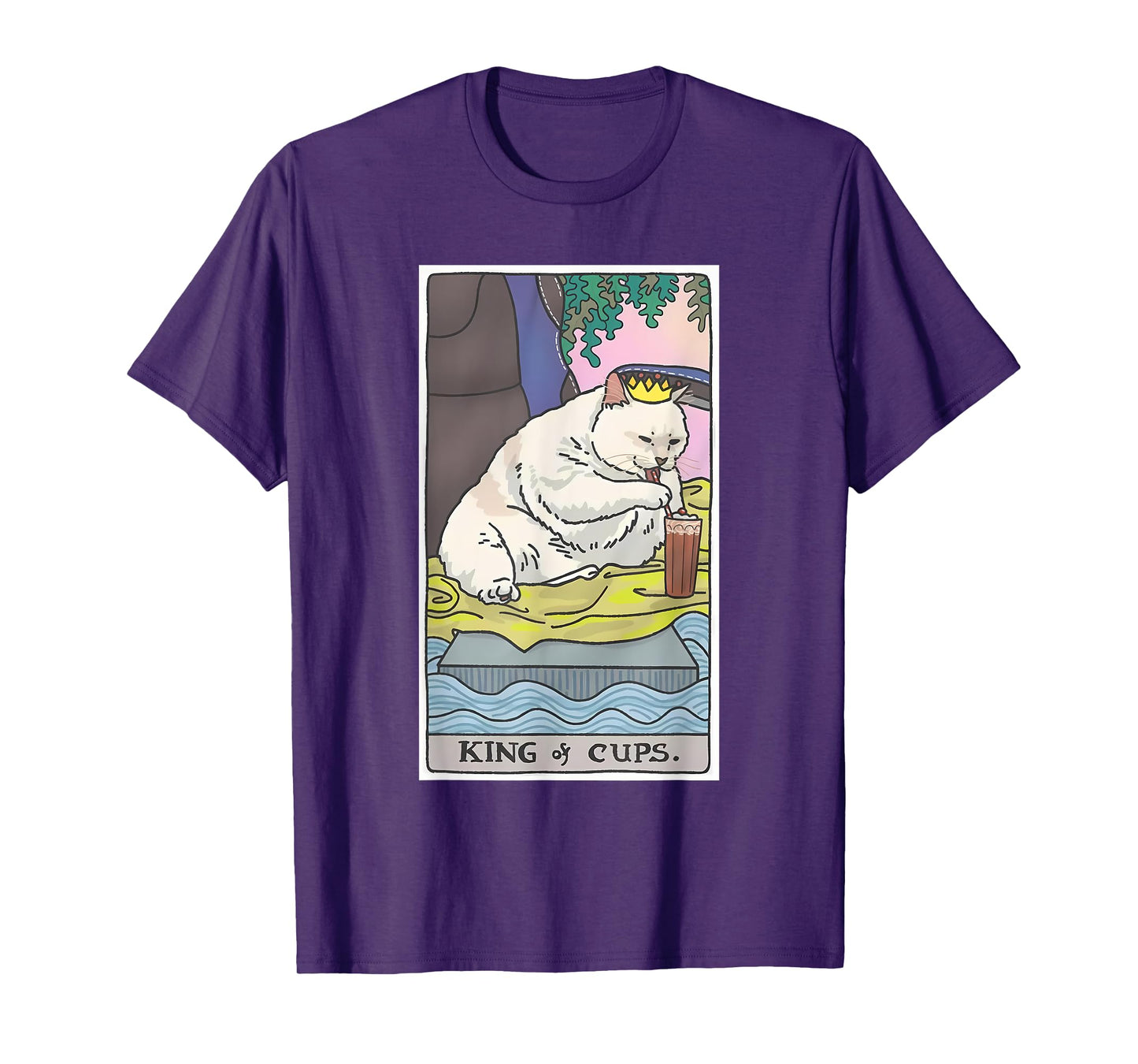 King of Cups Orange Cream Chonky Cat Sitting, Funny Cat Meme T-Shirt for Men Women