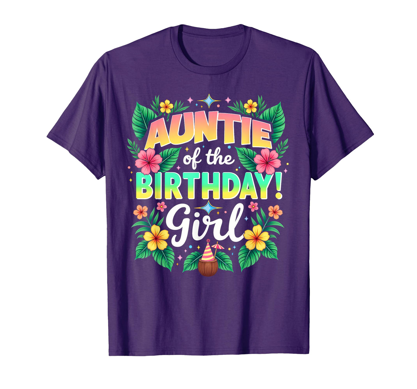 Aloha Hawaii Aunt Auntie Of The Birthday Girl T-Shirt