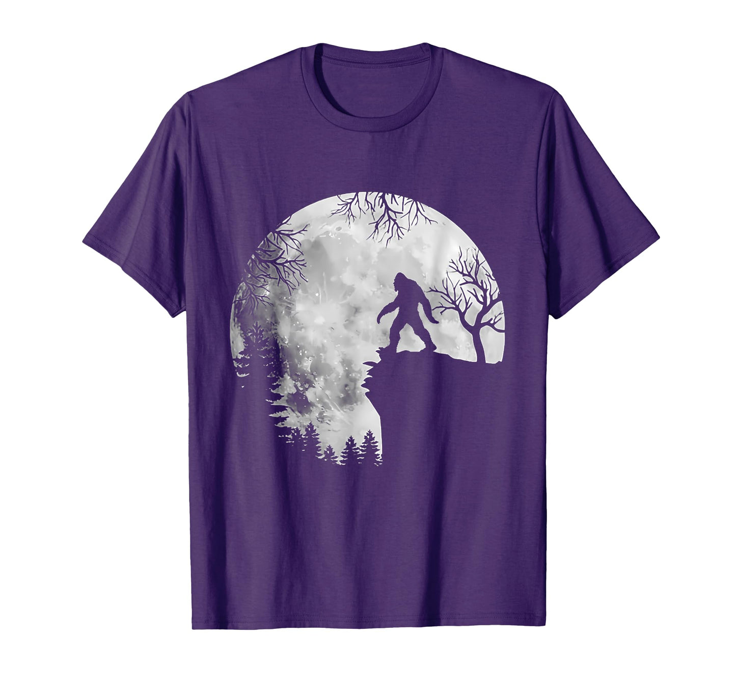 Bigfoot Sasquatch Full Moon In The Forest For Men Women Kids T-Shirt