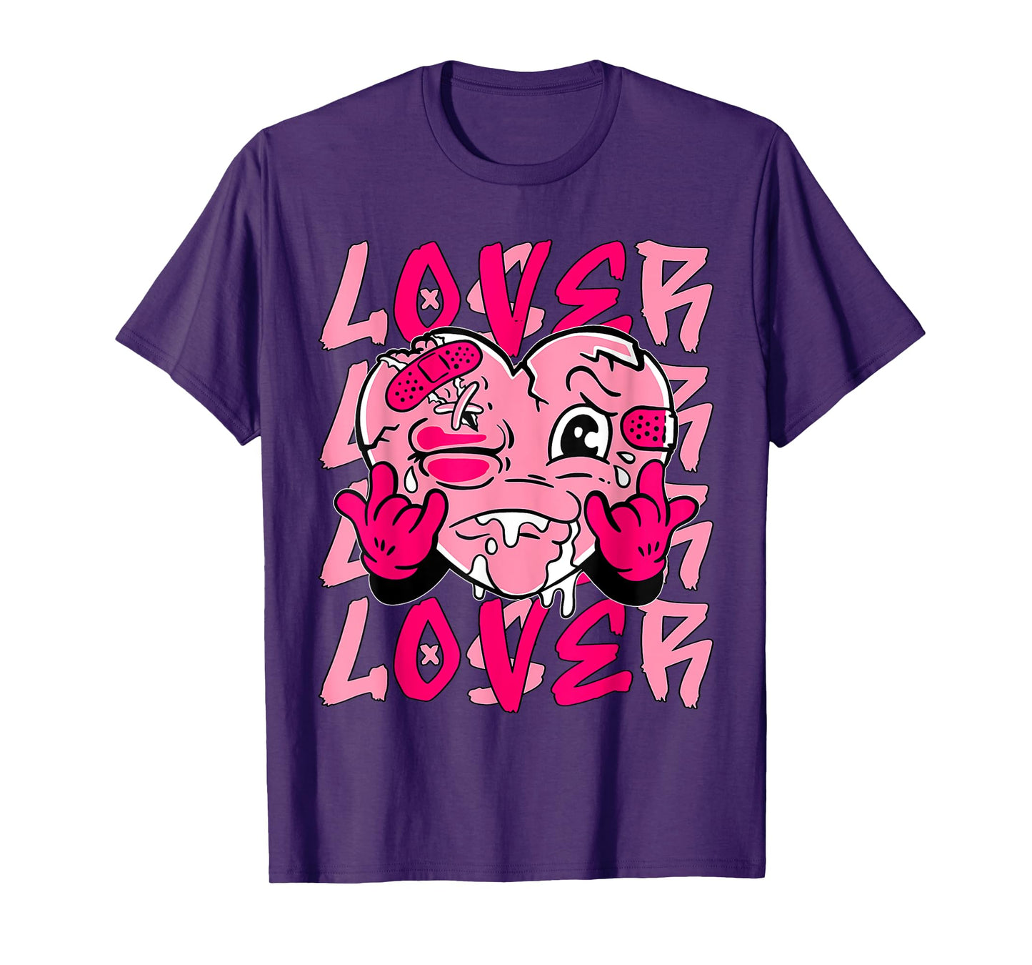 Pink Loser Lover Pink Drip Heart Matching Tee For Men Women T-Shirt