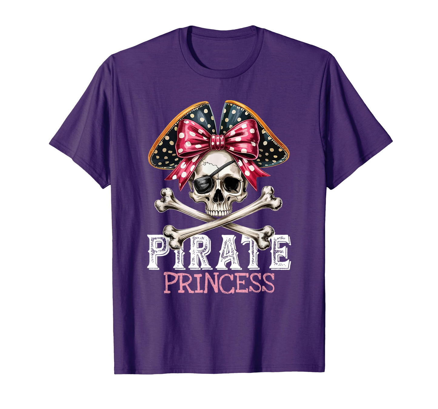 Funny Pirate Princess Coquette Bow Halloween Costume Girls T-Shirt