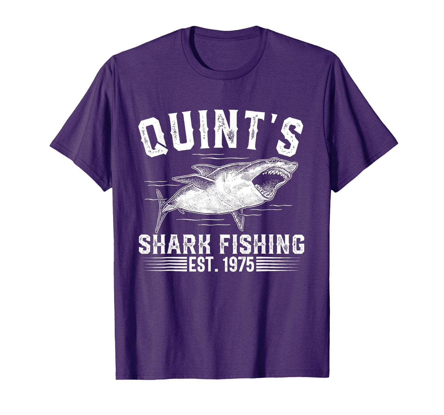 Vintage Quint's Shark Fishing 1975 Retro Fishing Day T-Shirt