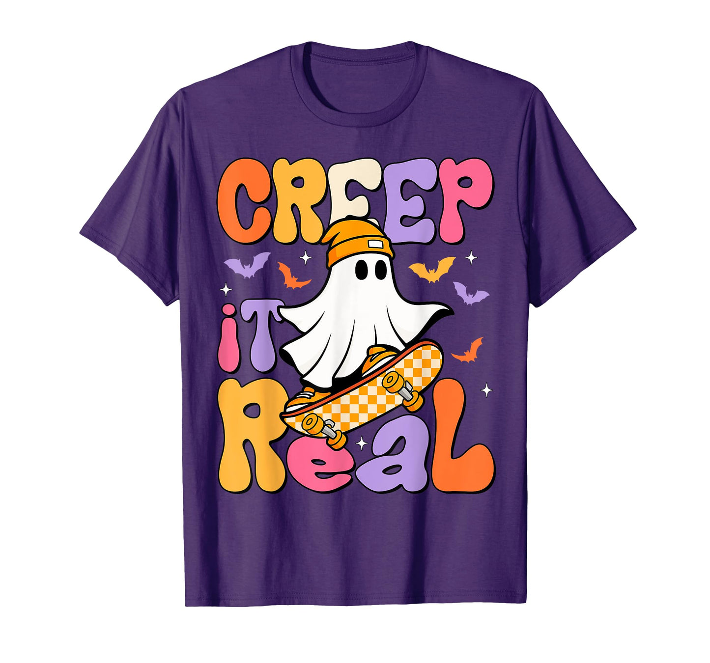 Creep It Real Cool Ghost Halloween Fall Season Men Boy Kids T-Shirt