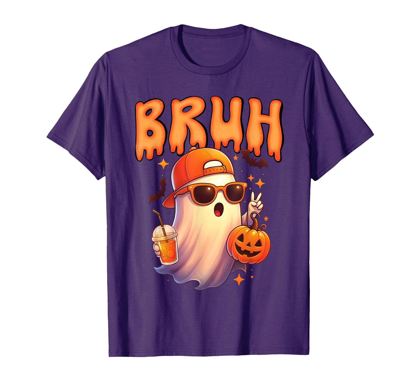 Funny Bruh Meme Spooky Cute Ghost Halloween Kids Toodlers T-Shirt