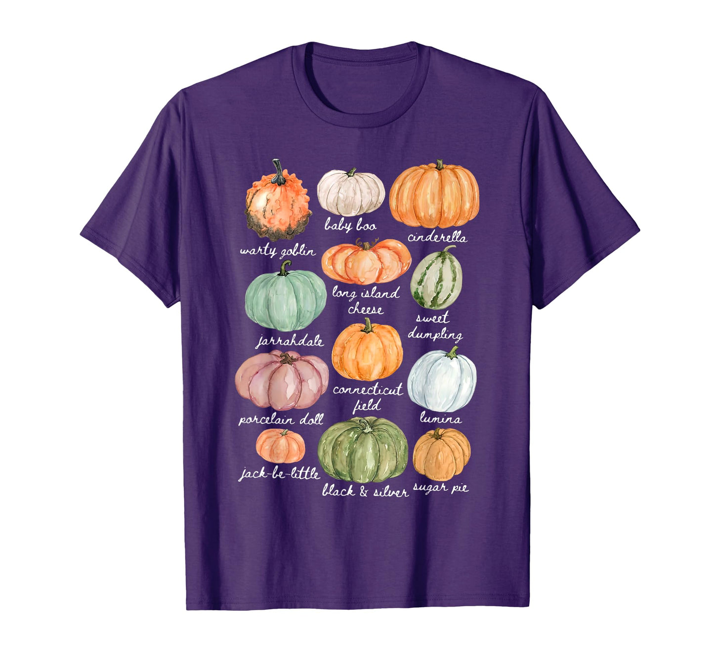 Type Of Pumpkin Fall Autumn Farmer Aesthetic Women's Graphic T-Shirt