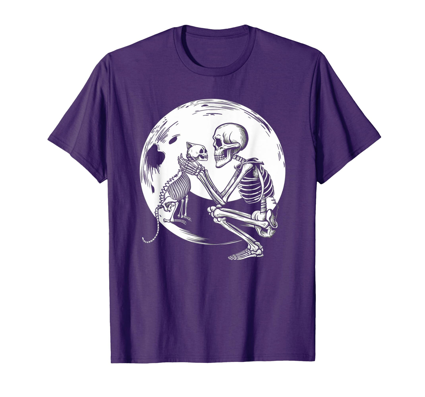 Skeleton Cute Cat Skull Kitty Halloween Men Women Kids T-Shirt