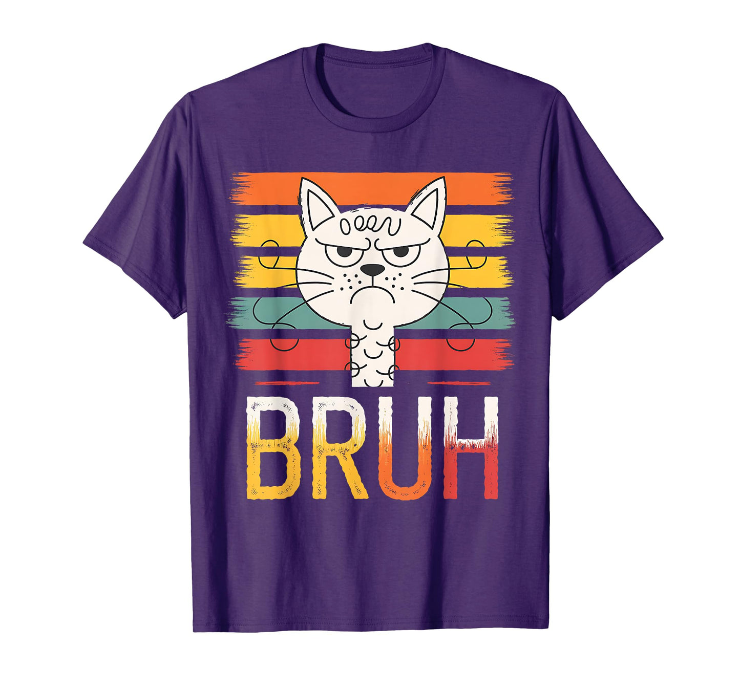 Funny Cat Bruh For Men Women Teens Cat Meme Graphic T-Shirt