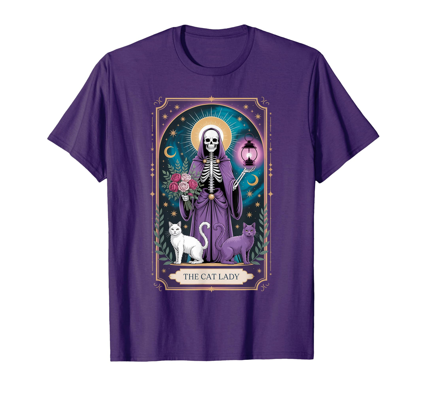 The Cat Lady Tarot Card Cat Lover Mom Gothic Funny Gift T-Shirt