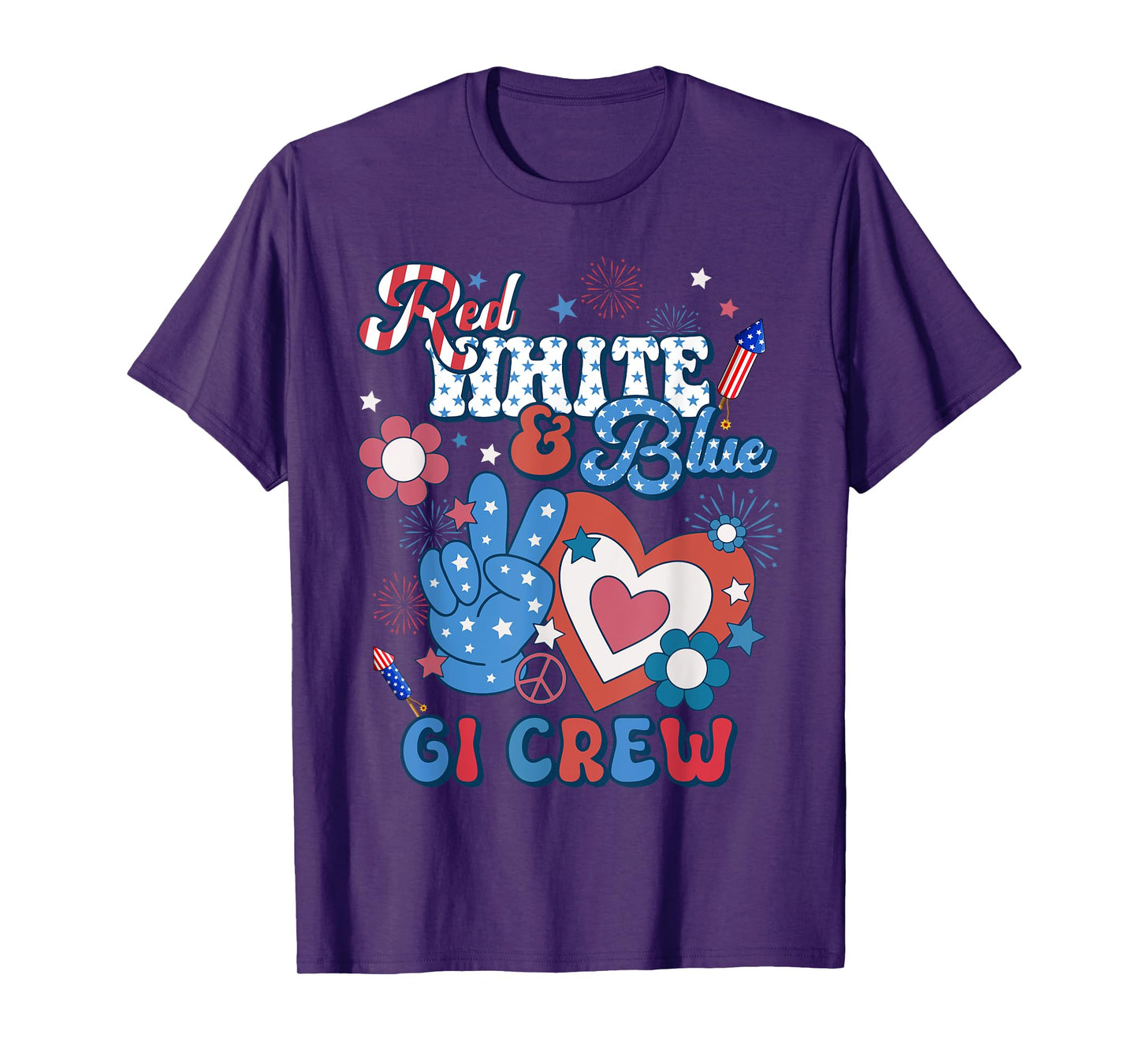 Red White & Blue GI Crew Endoscopy RN Nurse 4th Of July Women Men T-Shirt