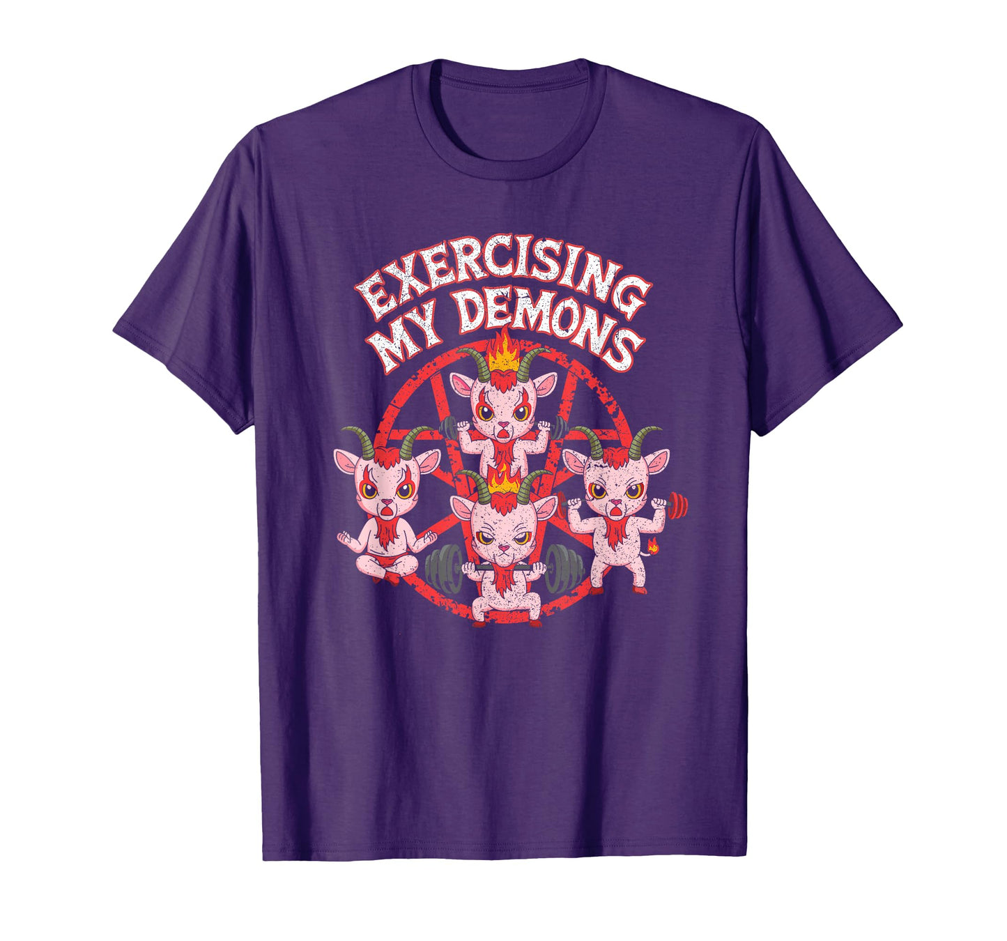 Exercising My Demons Funny Gym Workout Demon T-Shirt