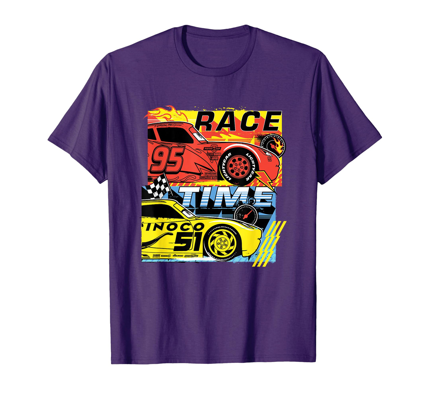 Disney Pixar Cars 3 McQueen And Cruz Race Time Chest Poster T-Shirt