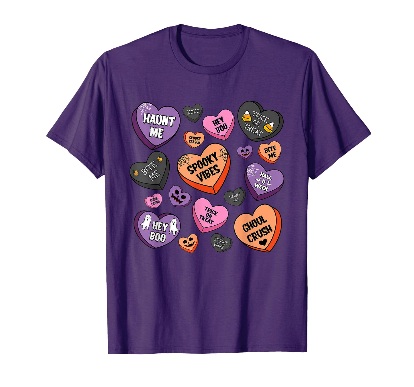 Candy Heart Halloween Spooky Vibes Candy Heart Halloween T-Shirt