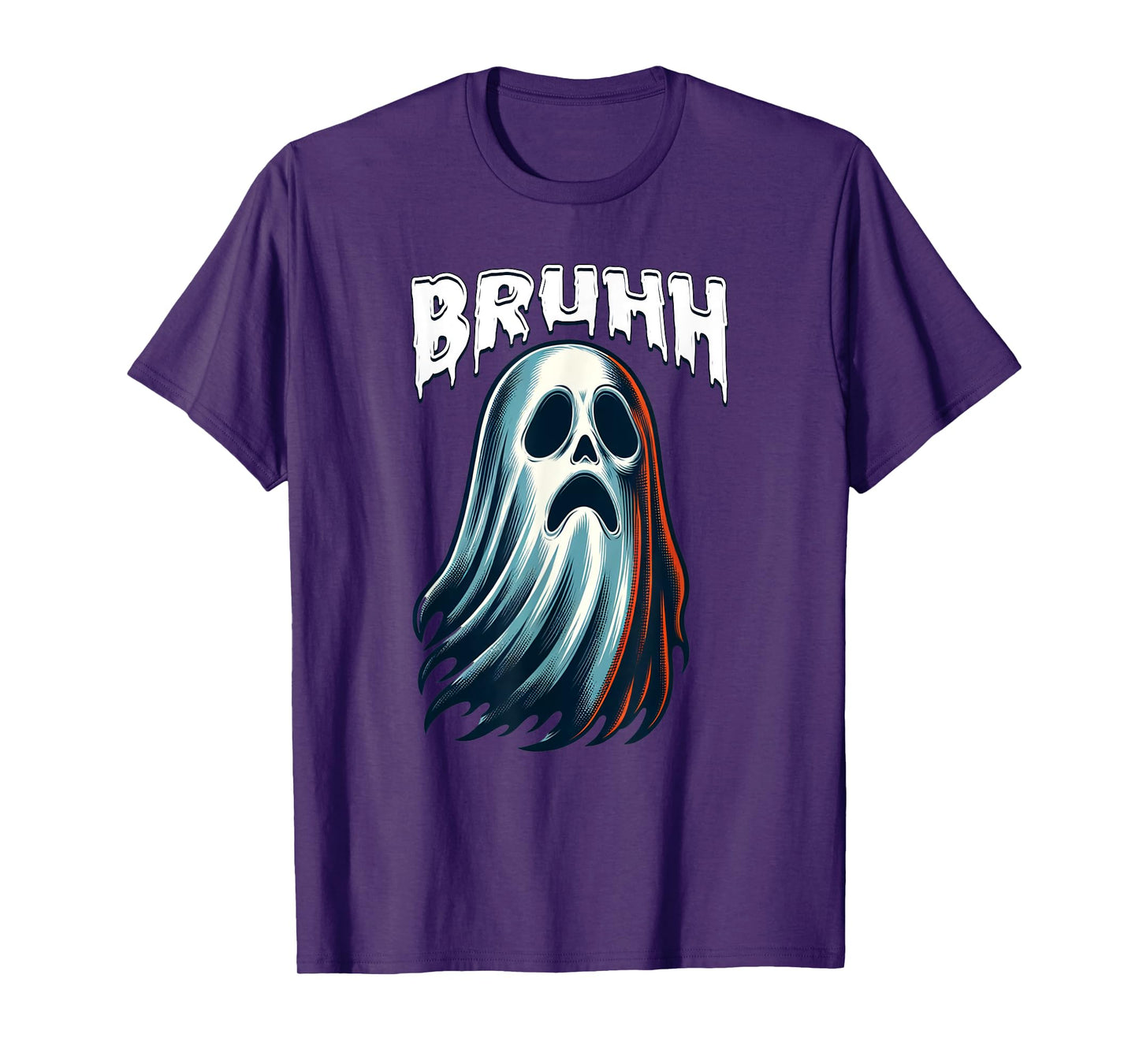 Bruh Ghost Spooky Halloween Ghost Face T-Shirt